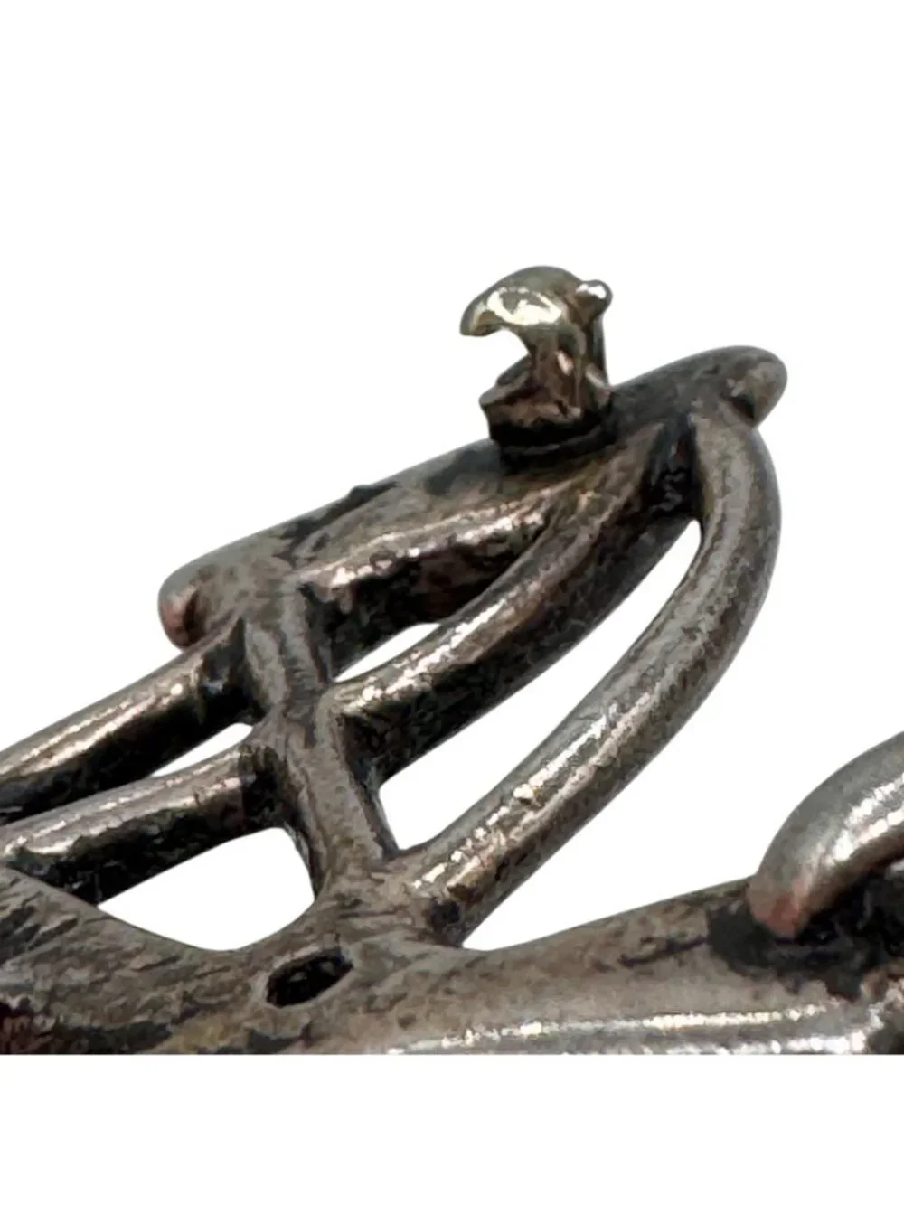 Horse Brooch Pendant Sterling Dressage Rider Equestrian Large 2.25" Signed TPW - Picture 12 of 16